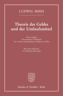 Theorie des Geldes und der Umlaufsmittel